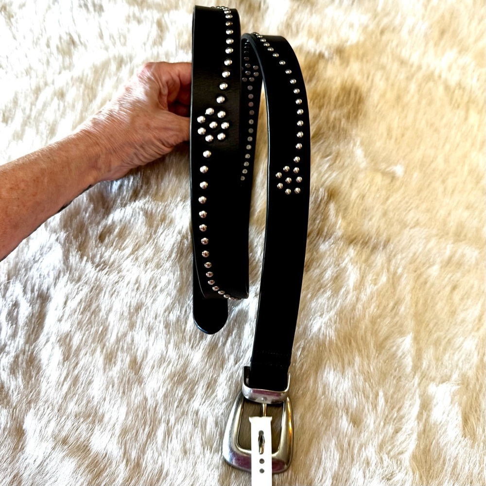 NWT Lucky Brand dark brown studded belt L - Picture 4 of 8